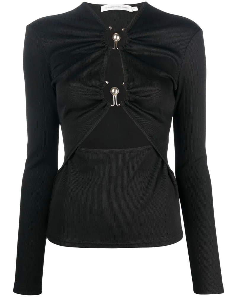 Christopher Esber Langarmshirt mit Cut-Outs - Schwarz Schwarz