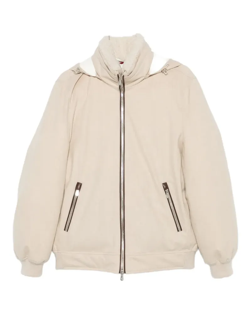 Brunello Cucinelli hooded zip-up jacket - Nude Nude