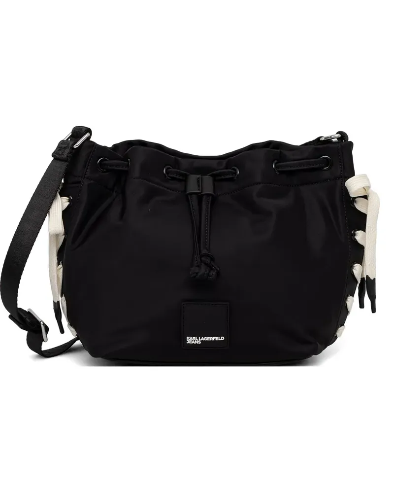 Karl Lagerfeld Schultertasche mit Spitzenbesatz - Schwarz Schwarz