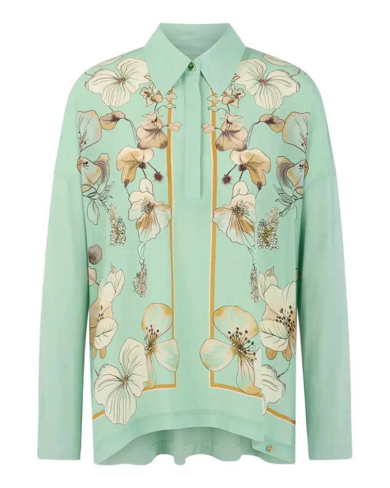 Marc Cain floral-print silk-blend blouse - Grün Grün