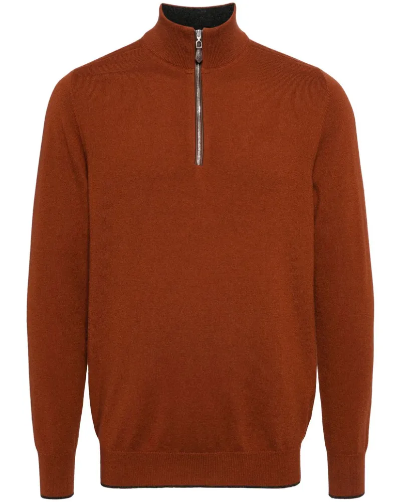 N.Peal Carnaby Pullover mit Reißverschluss - Orange Orange