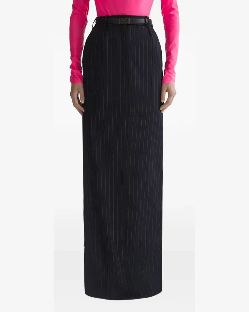 Thierry Mugler Rock mit Nadelstreifen - Schwarz Schwarz