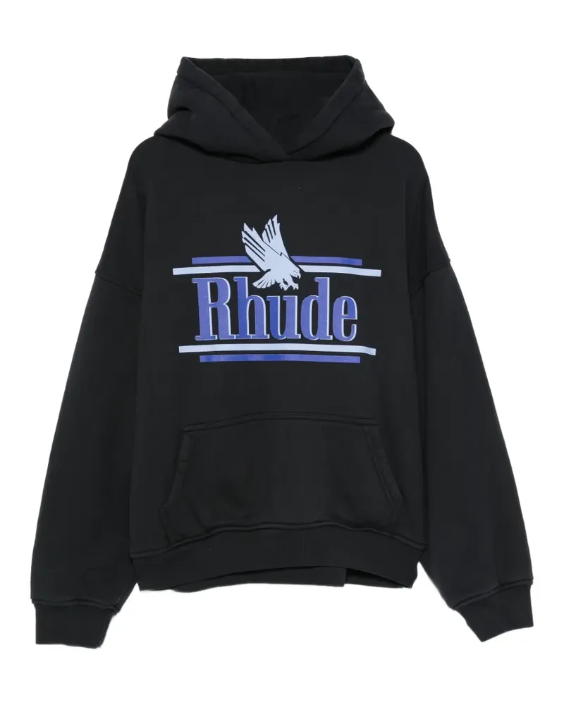 RHUDE logo-print pouch-pocket hoodie - Schwarz Schwarz