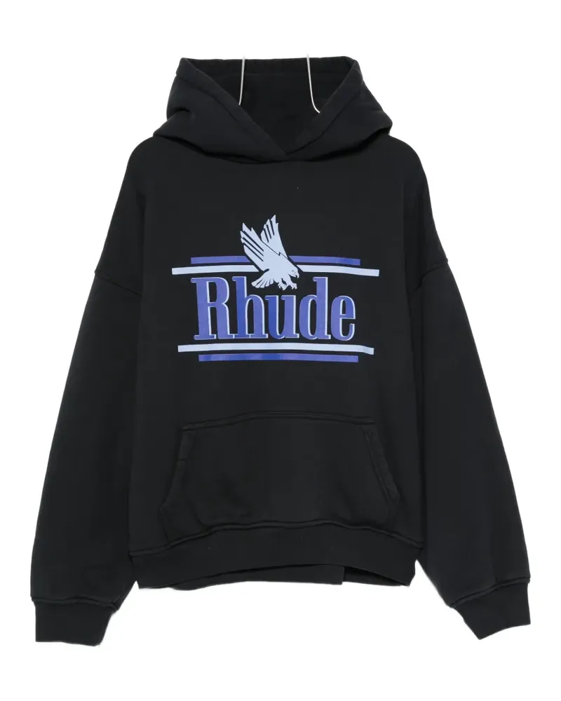 RHUDE logo-print pouch-pocket hoodie - Schwarz Schwarz