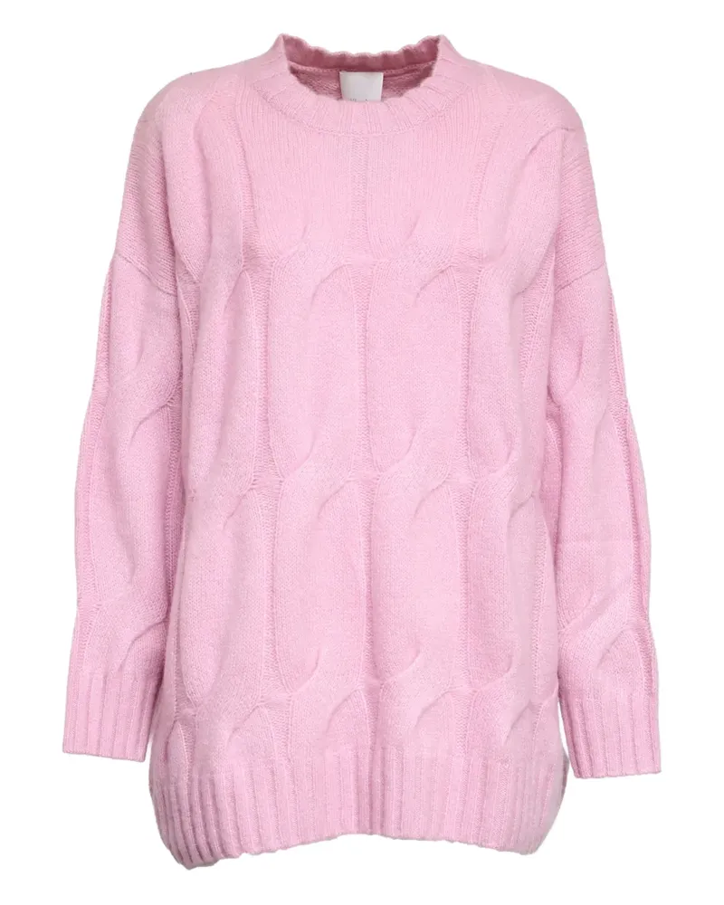 ALLUDE cable-knit round-neck sweater - Rosa Rosa