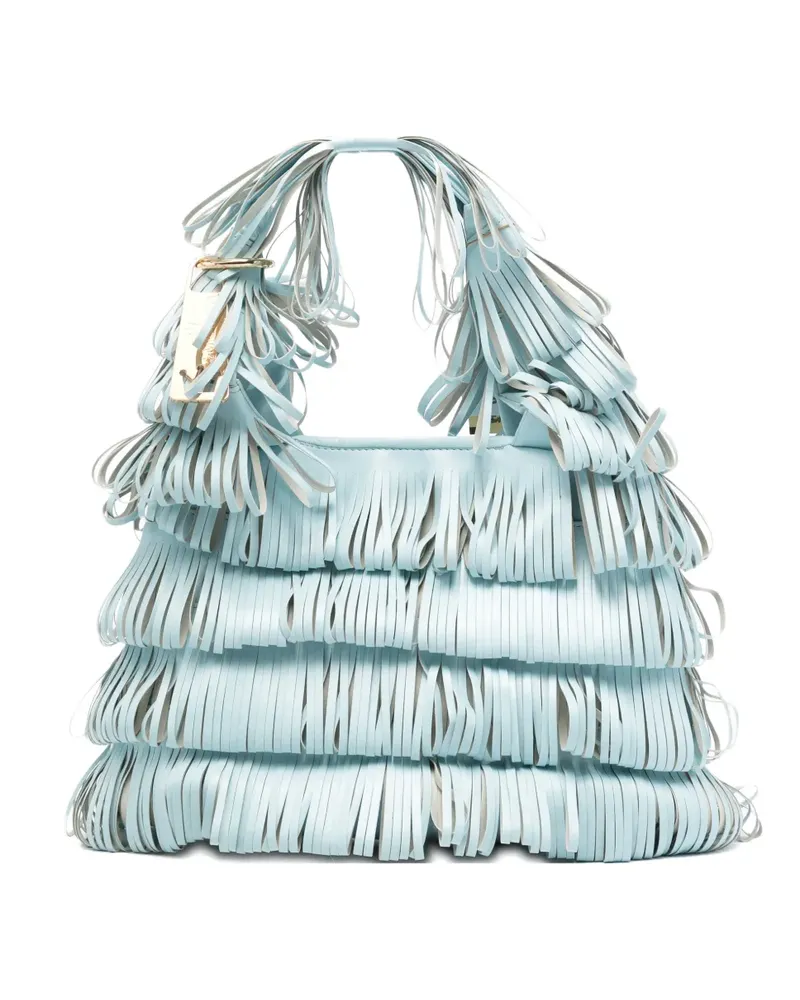 La Milanesa Capaz Tote Bag mit Fransen - Blau Blau