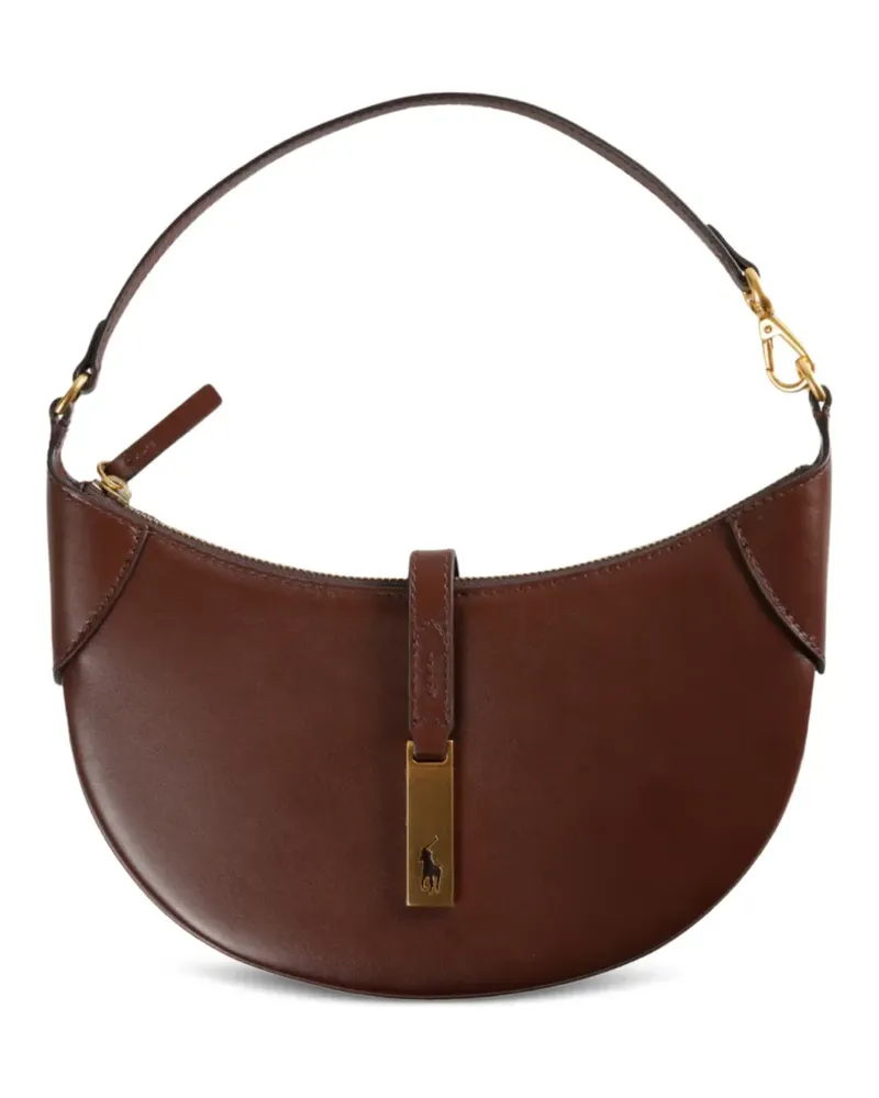 Ralph Lauren mini Polo ID leather shoulder bag - Braun Braun