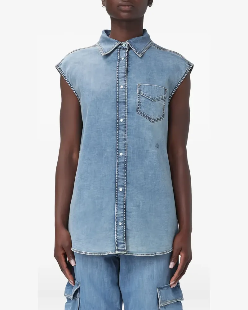 Jacob Cohën buttoned sleeveless shirt - Blau Blau