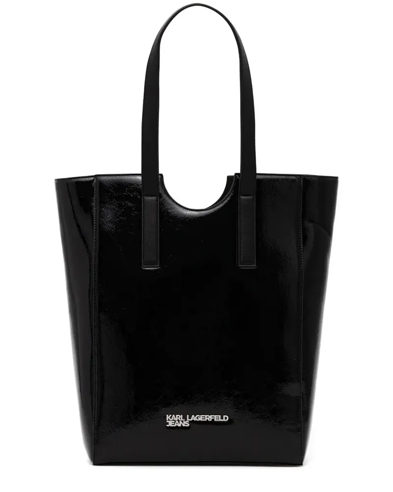 Karl Lagerfeld Shopper mit Logo-Schild - Schwarz Schwarz
