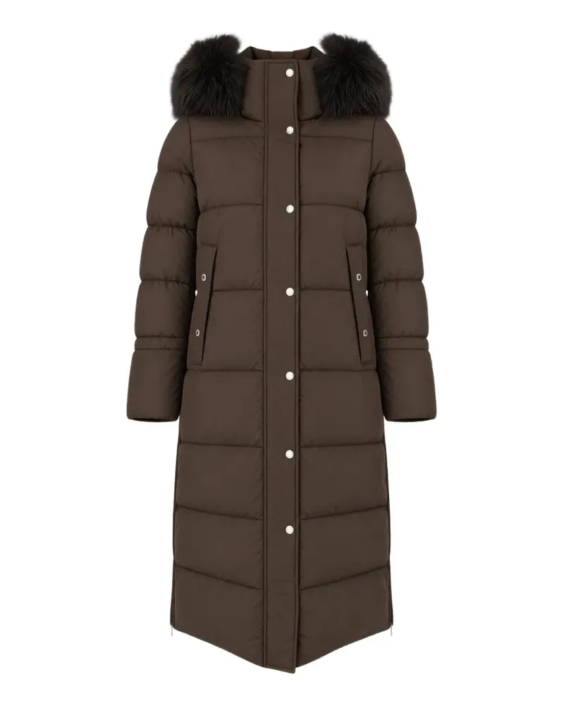 MOORER fur-trim hooded puffer jacket - Braun Braun