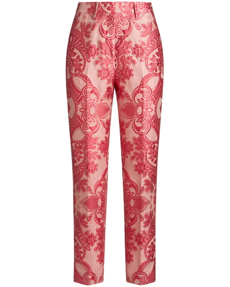 Etro Zigarettenhose mit Paisley-Jacquard - Rot Rot