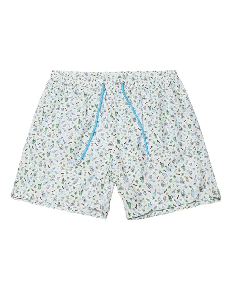 MC2 Saint Barth cocktail-print drawstring swim shorts - Nude Nude