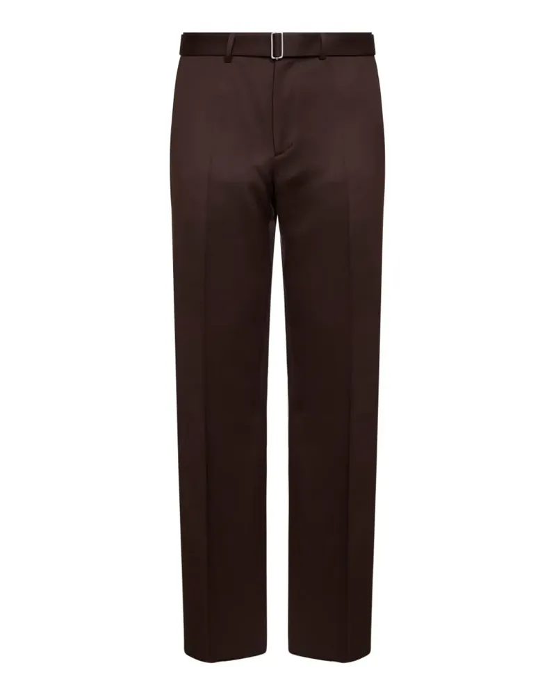 LARDINI Bügelfaltenhose mit Gürtel - Braun Braun