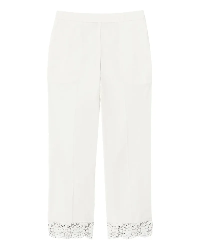 Twin-Set Cropped-Hose mit Spitzensaum - Weiß Weiß