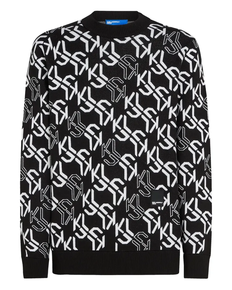 Karl Lagerfeld Pullover mit Monogrammmuster - Schwarz Schwarz