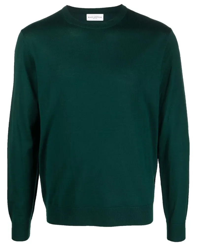Ballantyne Fein gestrickter Pullover - Grün Grün