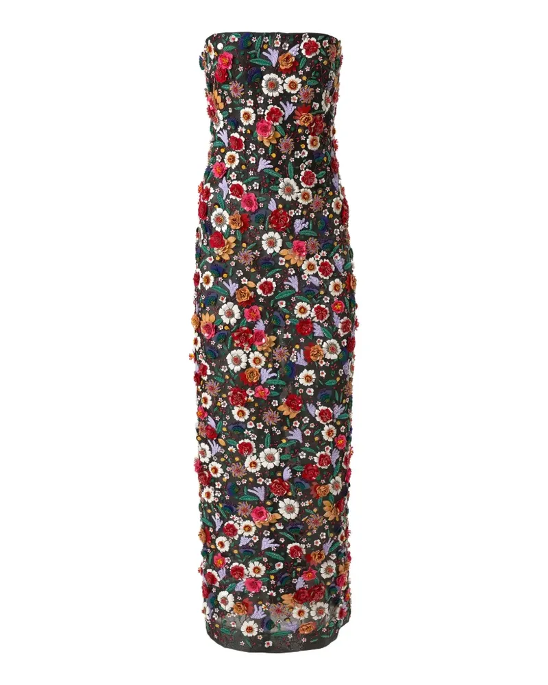 Carolina Herrera New York Organza-Kleid mit Blumenstickerei - Schwarz Schwarz