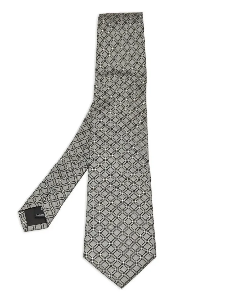 S.T. Dupont geometric-pattern tie - Grau Grau
