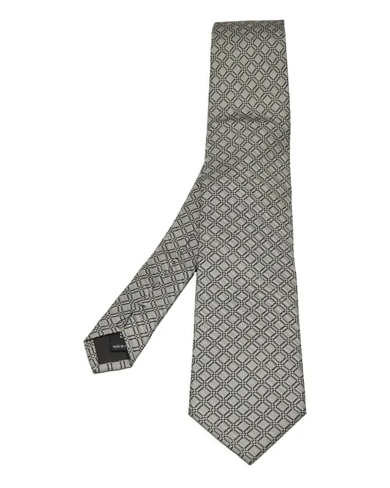 S.T. Dupont geometric-pattern tie - Grau Grau
