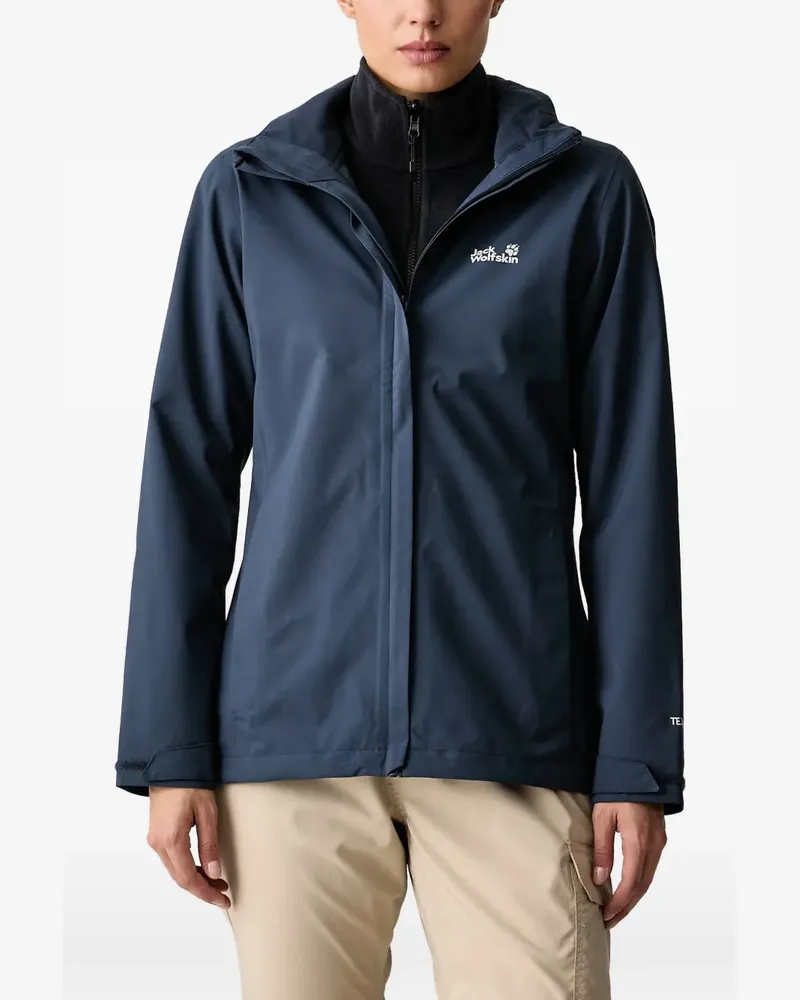 Jack Wolfskin Wasserdichte Trailtime Kapuzenjacke - Blau Blau