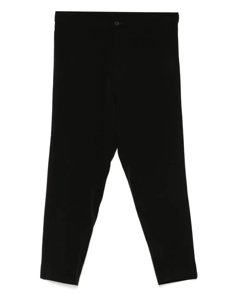 Yohji Yamamoto Tapered-Hose aus Chinakrepp - Schwarz Schwarz