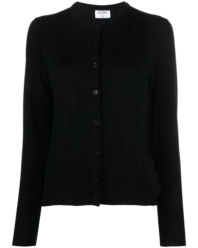 Filippa K Klassischer Cardigan - Schwarz Schwarz