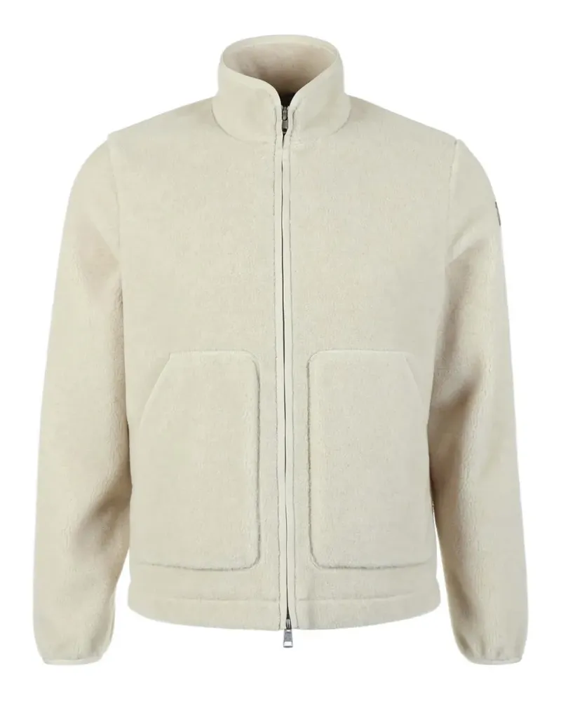 Moncler logo-patch zip-up sweatshirt - Nude Nude