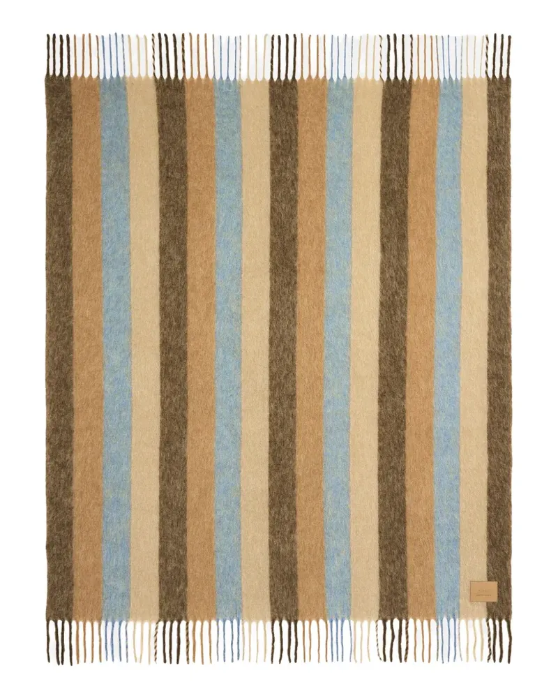 AMI Paris Gestreifte Alexandre Mattiussi Mohairdecke - Braun Braun