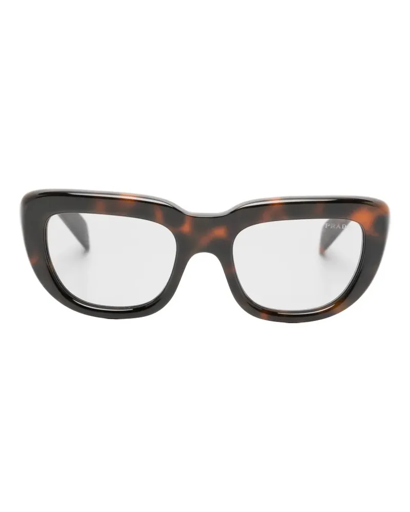 Prada Eckige Sonnenbrille in Schildpattoptik - Braun Braun