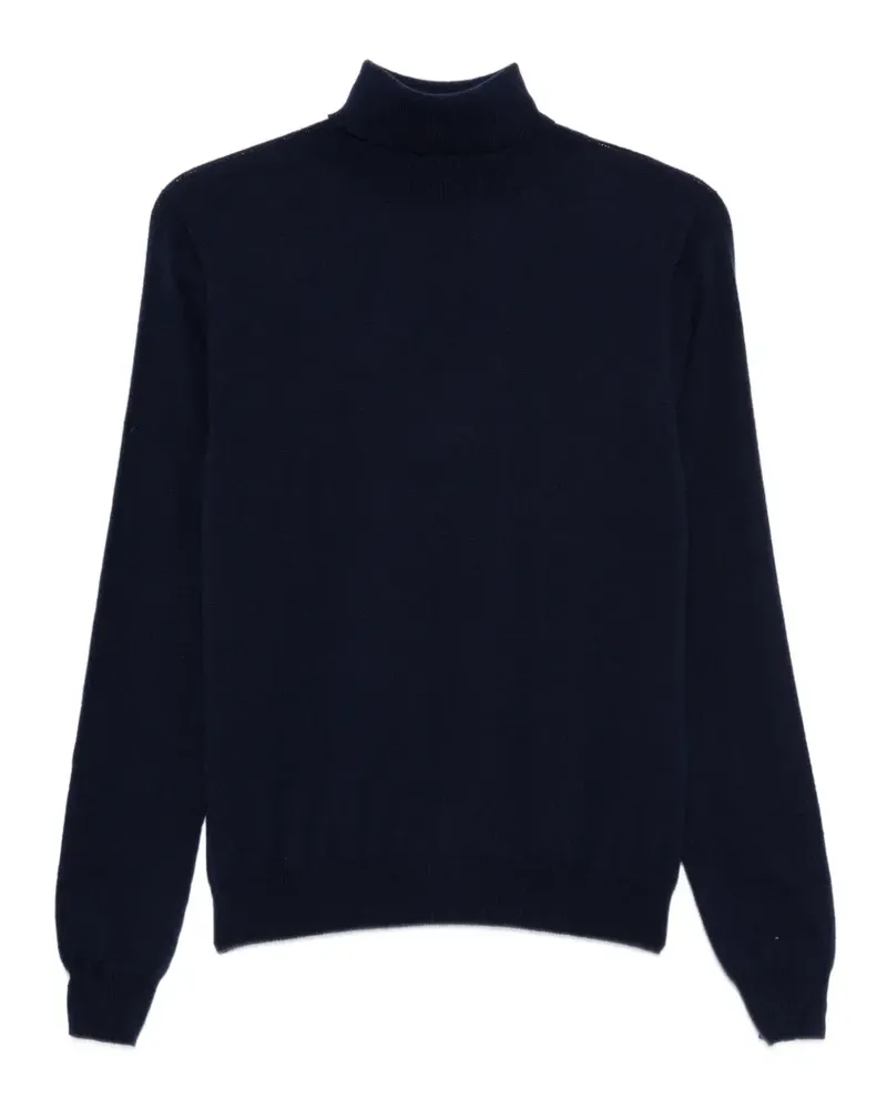 Liviana Conti Rollkragenpullover mit geripptem Saum - Blau Blau