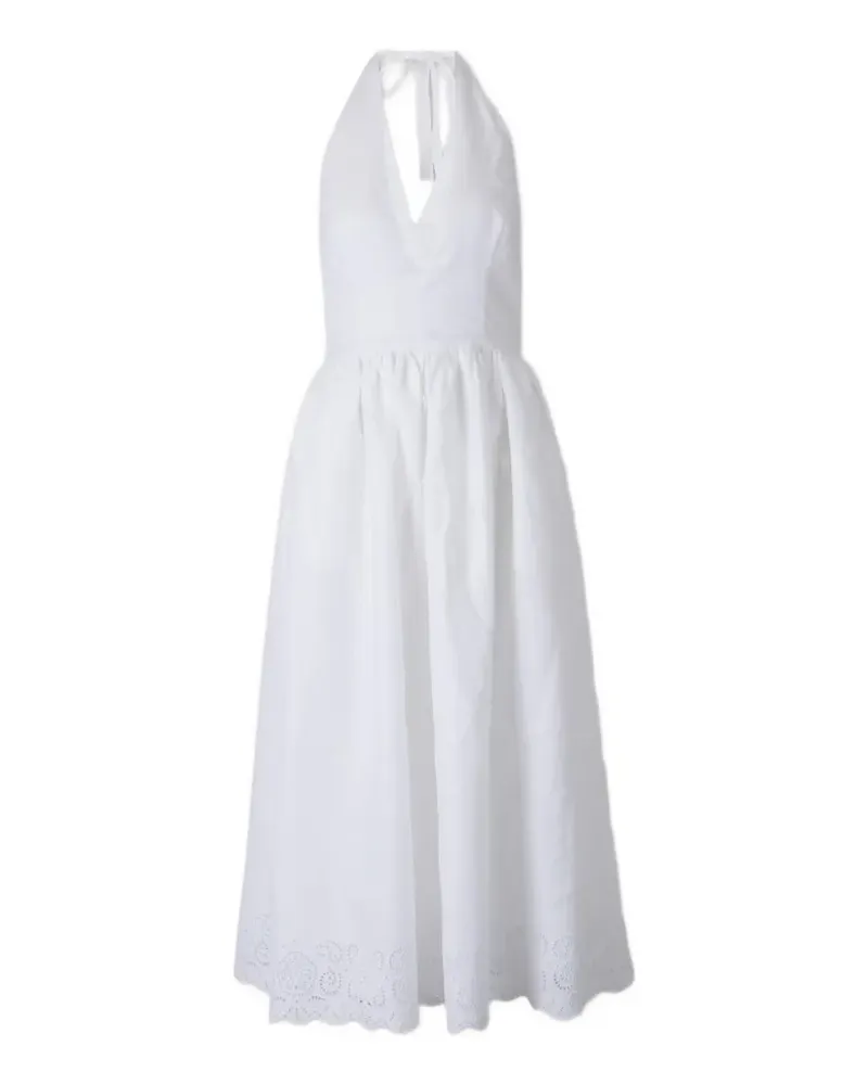STAUD broderie-anglaise halterneck dress - Weiß Weiß