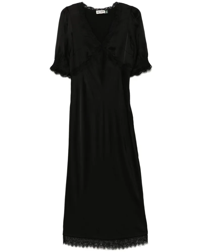 RIXO Annina Midikleid - Schwarz Schwarz