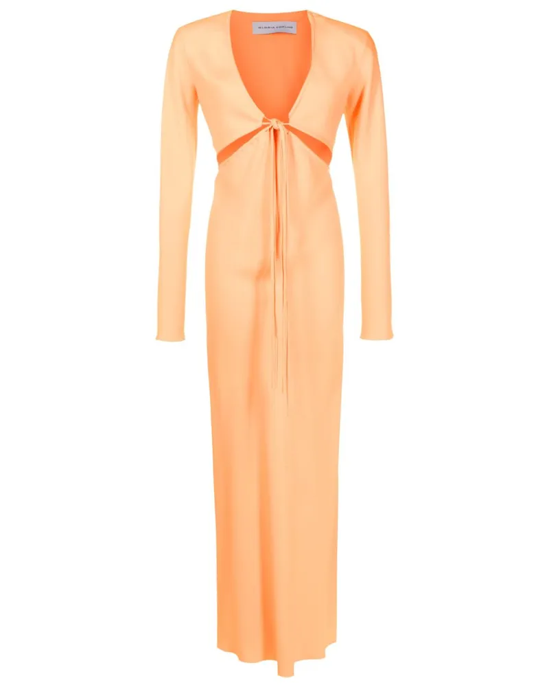 Gloria Coelho Maxikleid mit V-Ausschnitt - Orange Orange