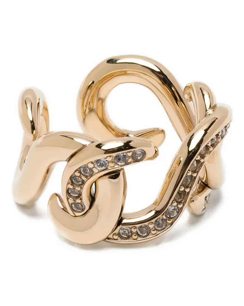 Swarovski Offener Dextera Ring mit Rundschliff - Gold Gold