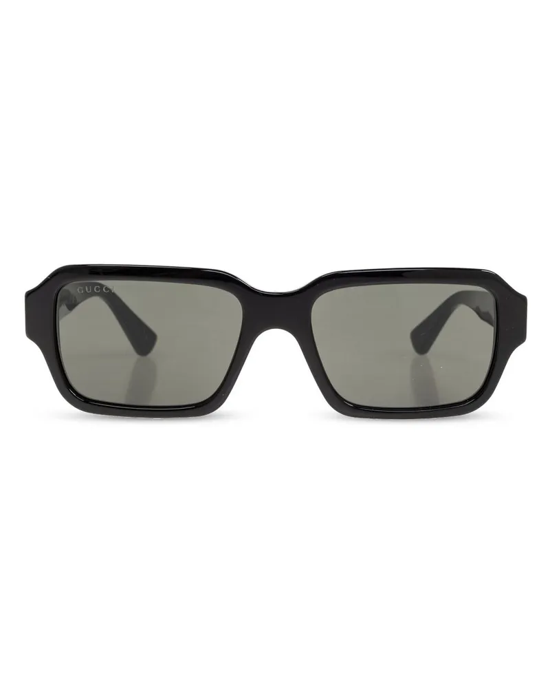 Gucci Sonnenbrille mit Logo-Gravur - Schwarz Schwarz