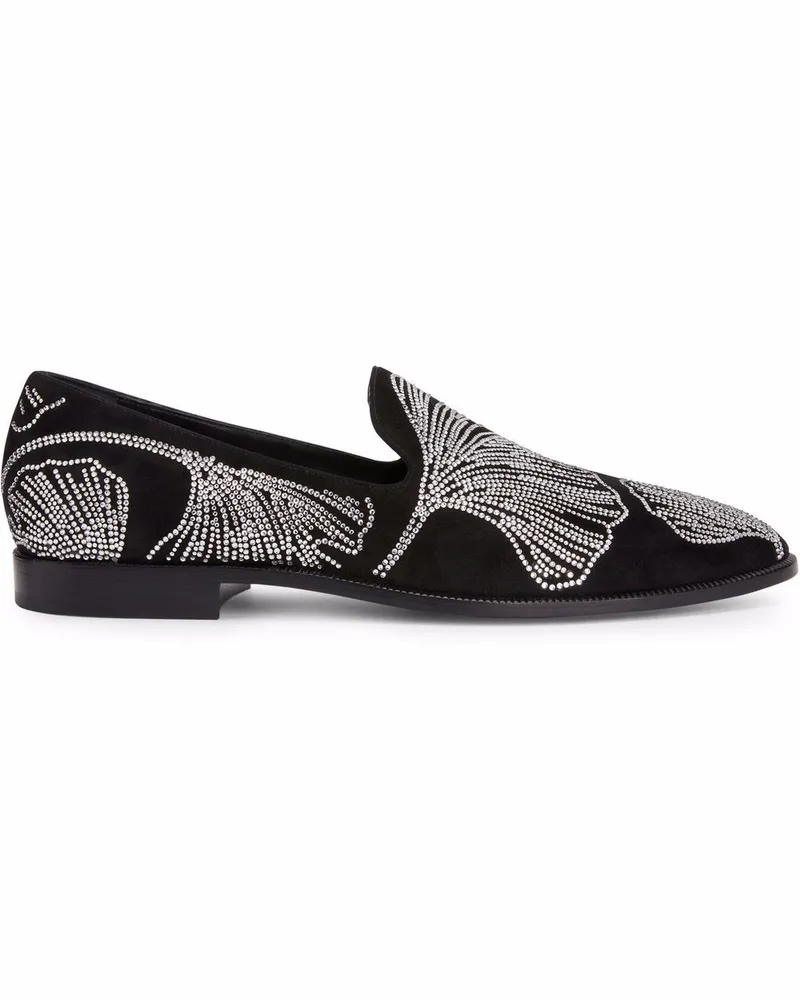 Giuseppe Zanotti Jareth Loafer mit Kristallen - Schwarz Schwarz