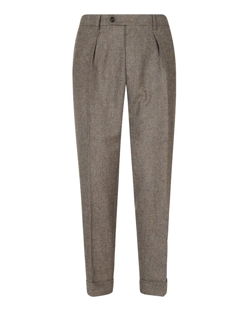 Berwich Chiaia herringbone-pattern trousers - Braun Braun