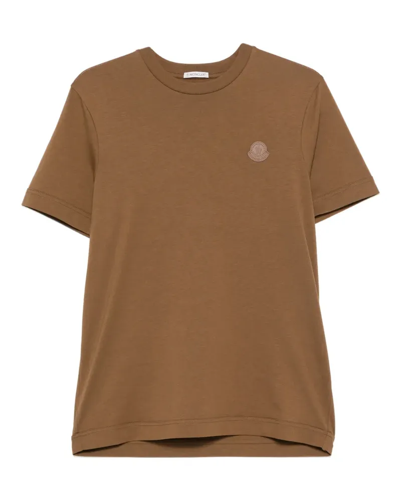 Moncler T-Shirt mit Logo-Patch - Braun Braun