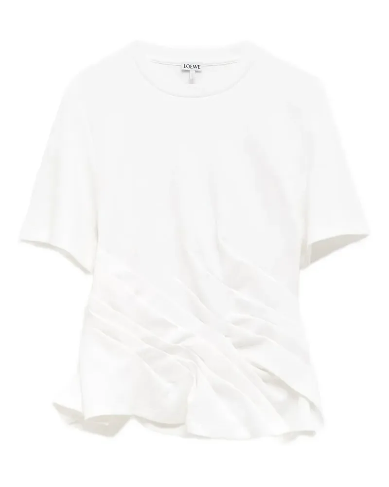 Loewe Asymmetrisches T-Shirt mit Falten - Weiß Weiß
