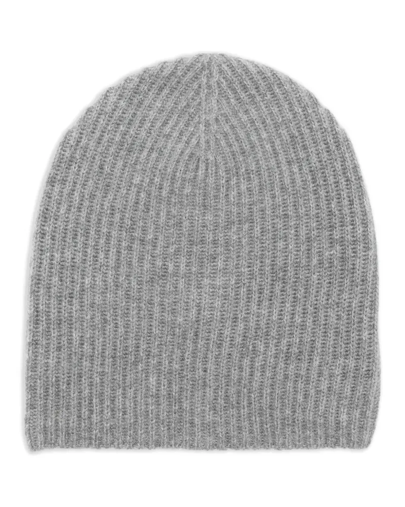 ALLUDE Gerippte Beanie - Grau Grau