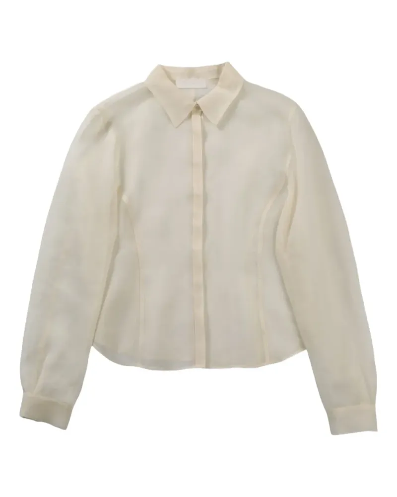 AMOMENTO semi-sheer shirt - Nude Nude