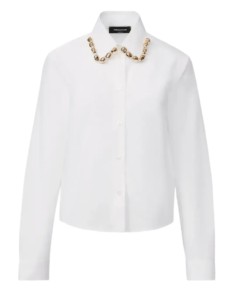 Fabiana Filippi Popeline-Hemd mit Kettendetail - Weiß Weiß
