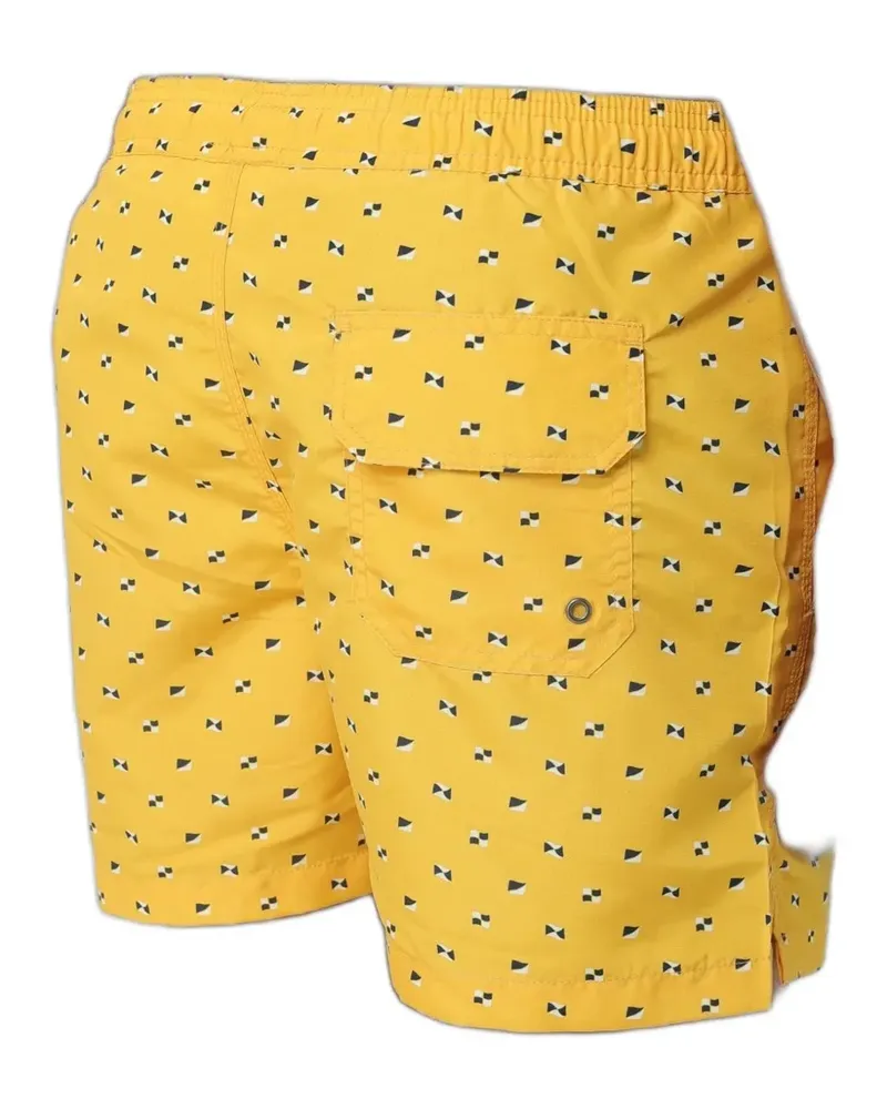Brooksfield geometric-print drawstring swim shorts - Gelb Gelb