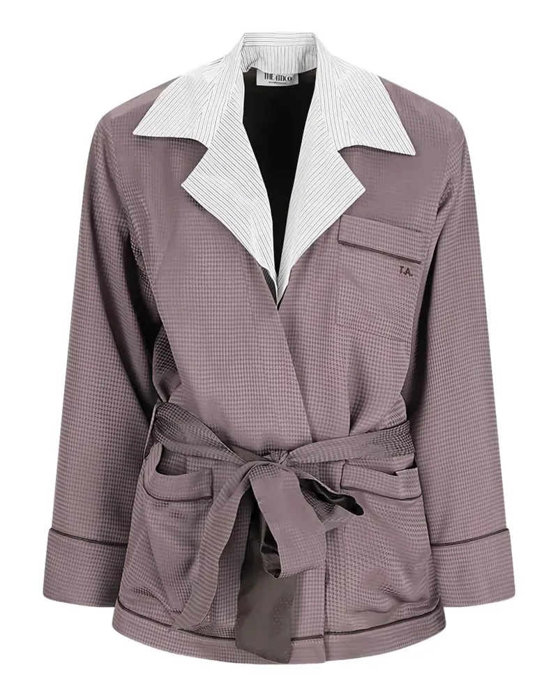 ATTICO belted houndstooth-pattern jacket - Violett Violett