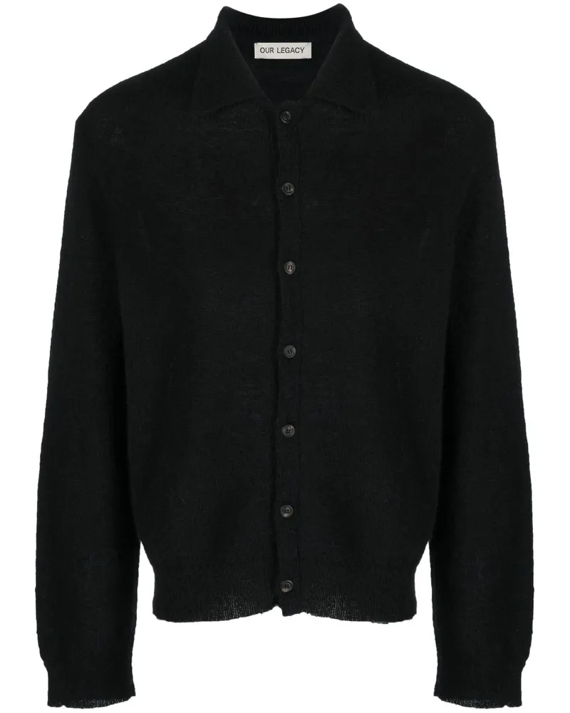 Our Legacy Klassischer Cardigan - Schwarz Schwarz
