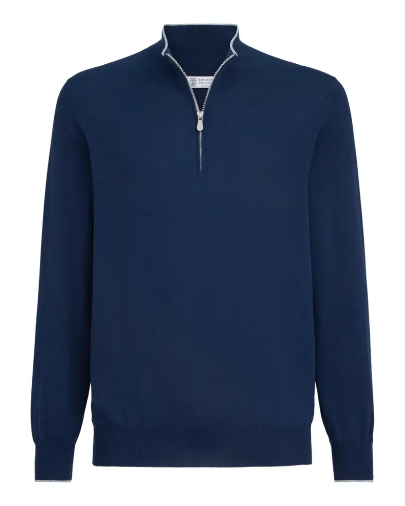 Brunello Cucinelli Pullover mit Reißverschluss - Blau Blau