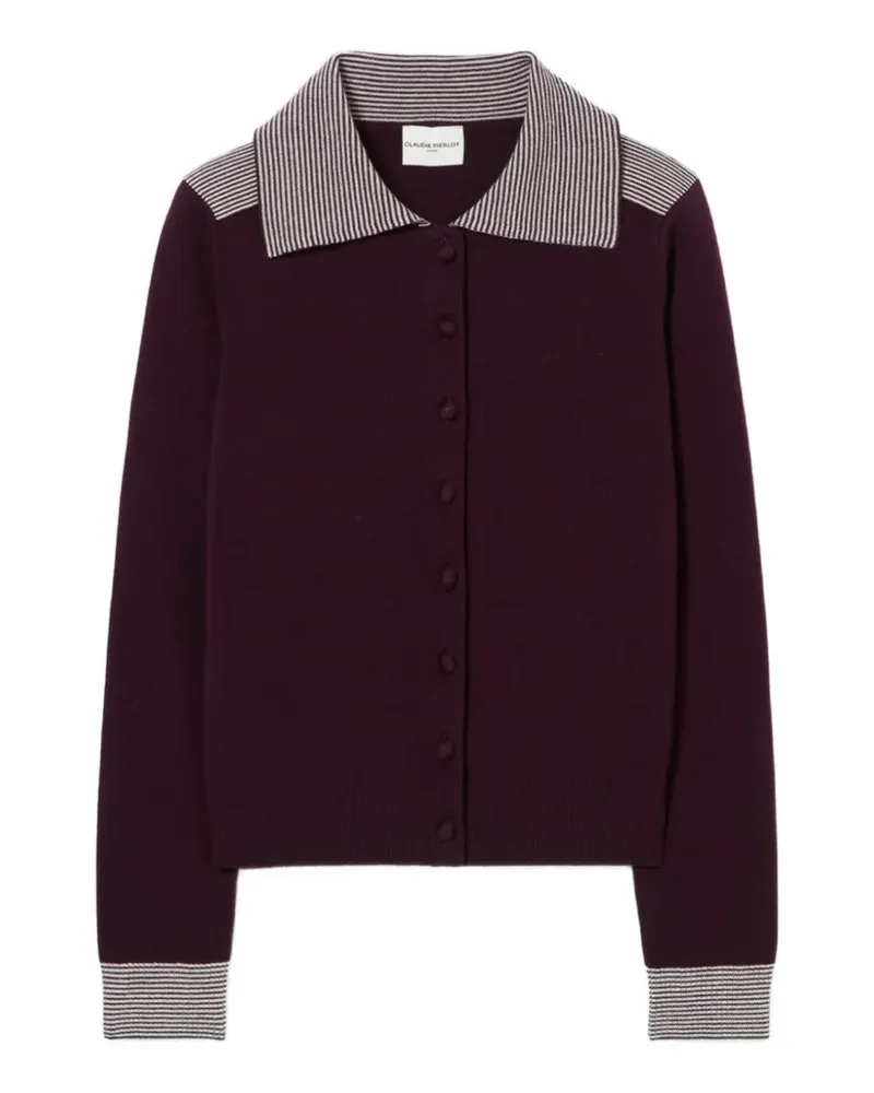 Claudie Pierlot Cardigan mit gestreiftem Kragen - Violett Violett