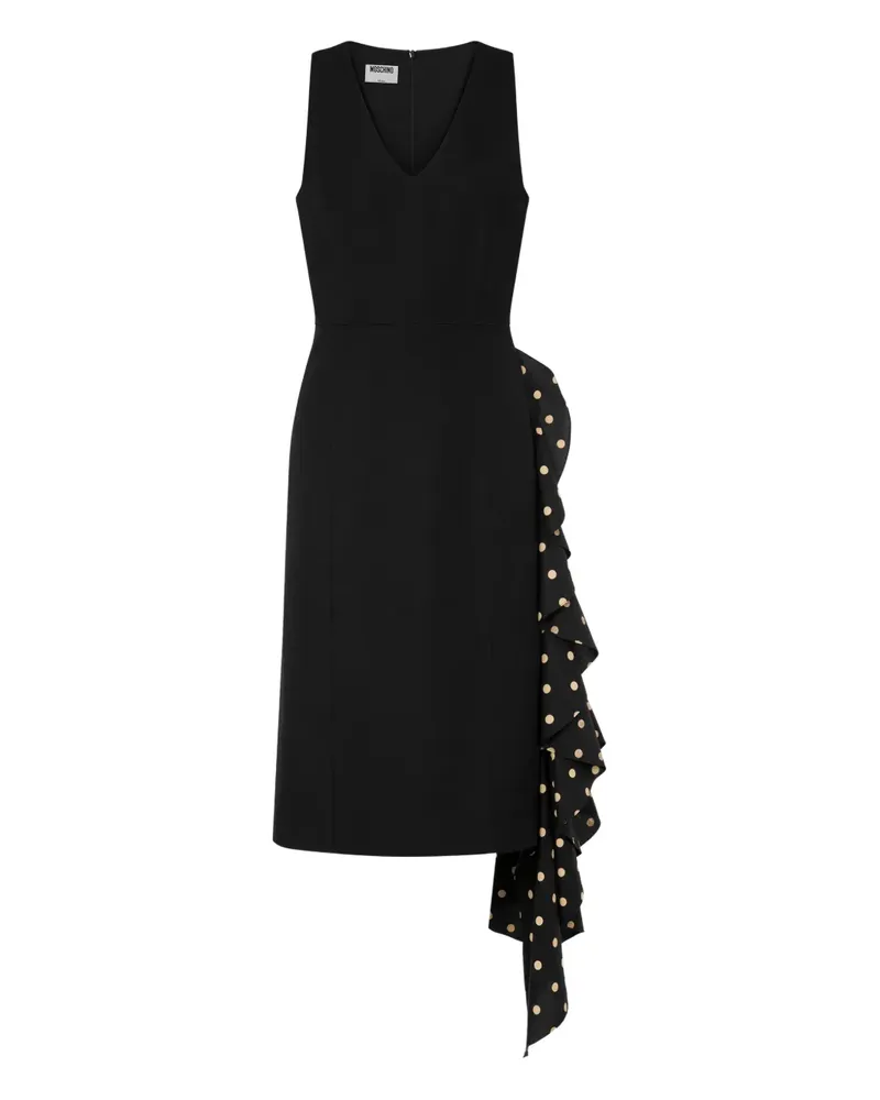 Moschino Gerüschtes Minikleid mit Polka Dots - Schwarz Schwarz