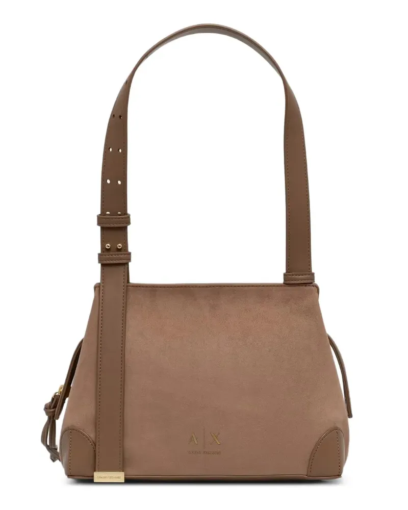 Armani Exchange Tote Bag in Wildlederoptik mit Logo-Prägung - Braun Braun