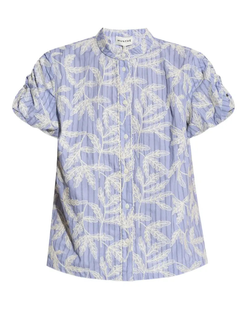 MUNTHE Hemd mit Blumen-Print - Blau Blau